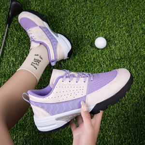 여성용 골프화, 골프 코스 트레이닝용 신발, 가벼우며 편안하고 방수 및 미끄럼 방지 기능이 있는 통기성 운동화