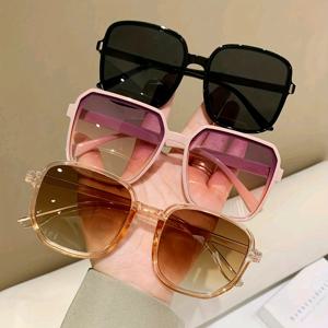 여름 야외 안경 3개, 정사각형 세련된 여성용 안경, 거리 사진 및 고양이 산책에 적합한 의류 액세서리 안경