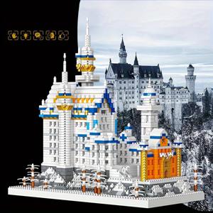 2790개의 세계 지형 모형 건물 블록, 세계 지형 건물 백조 호수 성 조립 블록 장난감, 선물, 장식품