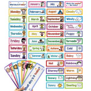 40 Pcs 날씨/계절/월/주 플래시 카드 몬테소리 영어 단어 학습 카드 어린이 교육 포스터 유치원 교사 교육 보조 학교 용품 교실 장식