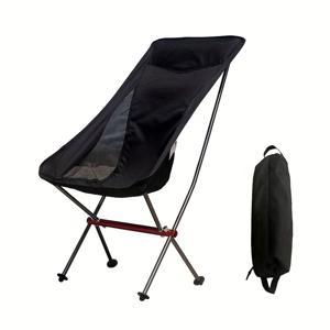 1pc 초경량 접이식 캠핑 의자, 베개와 캐리백이 있는 알루미늄 의자, 야외 배낭 여행용 휴대용 의자