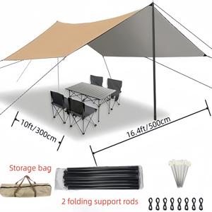 캠핑 타폴린과 막대, 야외, 캠핑, 하이킹, 피크닉, 배낭 여행용 방수 및 휴대용 생존 텐트 쉘터