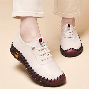 럭셔리 디자인 소프트 솔 플랫 라운드 발가락 로퍼 신발, 가볍고 편안한 통기성 스케이트 신발 엄마 신발