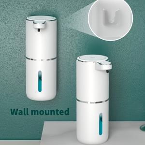 욕실 주방 세척용 비누를 위한 380ml 용량의 USB 충전식 전자식 벽걸이 4단계 조절 가능한 거품 비누 디스펜서