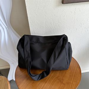 검정색 대용량 어깨 가방, 다용도 크로스바디 가방, 간단한 스포츠 가방