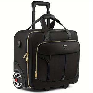 비즈니스, 여행 및 업무에 적합한 대용량 노트북 가방, 18인치 롤링 브리프케이스 및 바퀴 달린 방수 수하물 가방 1개