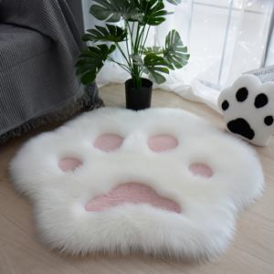 리빙룸 침실 홈 장식용 귀여운 고양이 발 디자인 카펫, 부드러운 긴 플러시 장식 바닥 매트, 홈 오너먼트로서의 발렌타인 데이, 심미적인 방 장식, 홈 장식