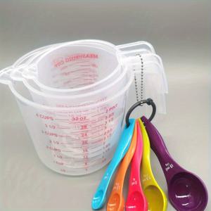 3/5개, 플라스틱 계량컵, 플라스틱 계량스푼, 쌓을 수 있는 플라스틱 계량컵, 정확한 요리와 베이킹 측정에 완벽한, 스포트와 핸들이 있는 BPA 프리 계량컵, 베이킹 도구