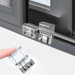 20피스 투명 슬라이딩 창 잠금 버클 - 내구성 있는 플라스틱/금속, 스크린 & 도어 보안 제한기.