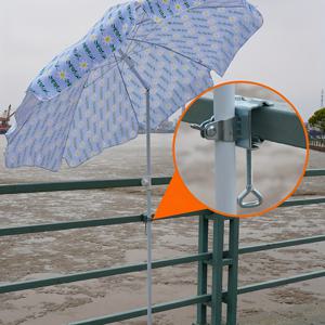 1개, 야외 선샤인 우산 홀더, 합금 해변 의자 우산 스탠드, 파티오 난간에 설치 가능한 데크 우산 클램프, 쉬운 설치 및 내구성 있는 선샤인 고정 클립