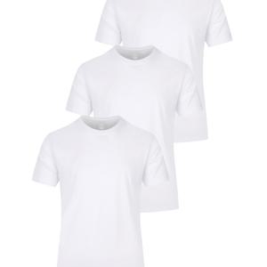 3pcs 남성용 단색 면 캐주얼 티셔츠 세트, 여름 야외 스포츠용 기본 크루넥 티셔츠