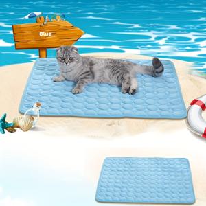 여름 애완 동물 얼음 매트 고양이 냉각 얼음 매트 개 패드 통기성 고양이 쿨 매트 개집/소파/침대용 휴대용 및 빨 애완 동물 냉각 담요