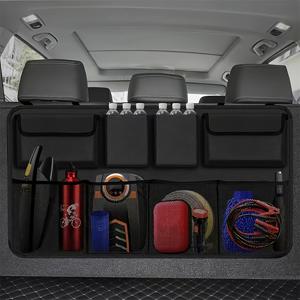 자동차 트렁크, 자동차 보관 가방, SUV 트럭에 적합한 8개의 대형 보관 가방이 있는 뒷좌석 정지 차량 보관 상자, 공간 절약 전문가