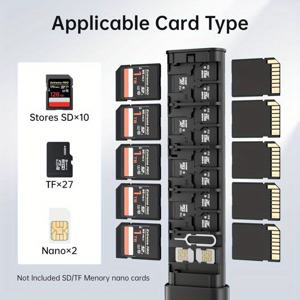 30개 슬롯 메모리 카드 케이스 크러쉬 & 쇼크프루프 지갑 27개 마이크로 SD SDXC SDHC TF 카드 및 6개 카드/마이크로 SDHC/마이크로 홀더 오가나이저, 케이스 스토리지