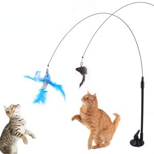 벨 스틱 장난감 포함 고양이 나비 새 마우스 테슬, 아기 고양이 놀리기 지팡이 장난감