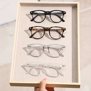 4pcs 사각형 프레임 지우기 렌즈 안경 미니멀리스트 장식 안경 여성 남성을위한 복고풍 패션 안경