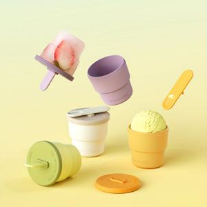 여름용 아이스크림 컵 - 실리콘, BPA 프리, 냉동 가능 & 오븐 사용 가능 디저트 용기