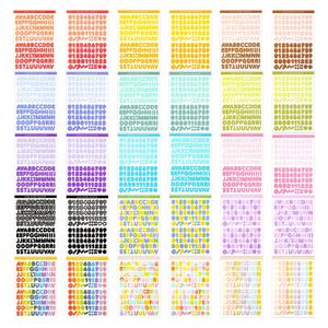 30 시트 다채로운 알파벳 번호 예술 카드 상자 공예에 대 한 자기 접착 편지 스티커 홈 Decors 용품 종이