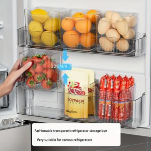 냉장고 문 보관용 투명 컨테이너 4피스 세트 - 쌓을 수 있는, BPA 프리 플라스틱 신선한 식품용
