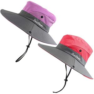 야외 자외선 차단 통기성 낚시 양동이 모자 접이식 냉각 메쉬 포니테일 양동이 모자