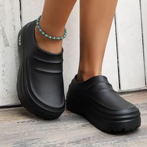 여성용 EVA 솔리드 요리사 신발, 편안한 미끄럼 방지 슬립온 작업용 신발, 방수 편안한 클로즈드 토 신발