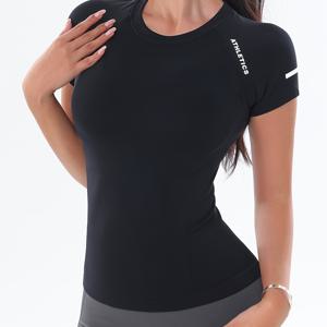여성용 운동용 핏 반소매 티셔츠, 속건성 스포츠 탑, 슬림핏 러닝 요가 셔츠, 세련된 피트니스 의류, 수분 흡수 활동복