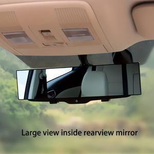 1pc 자동차 내부의 대형 시야 백미러, 반사경 눈부심 방지 인테리어 리버스 미러, 광각 곡선 흰색 거울
