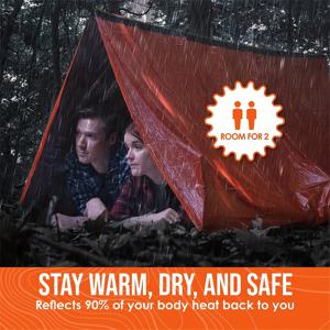 캠핑을 위한 방수 텐트와 함께하는 비상 생존 장비, 생존을 위한 휘파람이 있는 야외 생존 대피소, 야외 모험 활동을 위한 1개의 생존 장비