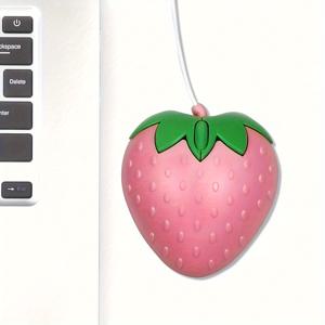 귀여운 딸기 와이어드 마우스 고가치 USB 인터페이스 데스크탑 노트북 공용