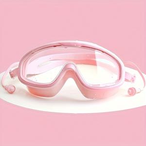 안개 방지 수영 고글 여성용, 통합 귀마개, 편안한 실리콘 밀봉, 완벽한 착용감을 위한 조절 가능한 스트랩