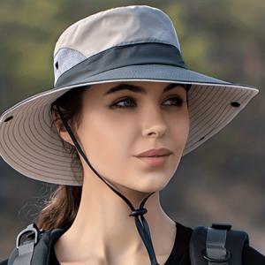 1pc 여성용 접이식 UV 차단 썬 해트 포니테일용, 낚시 하이킹 캠핑용 통기성 넓은 모자