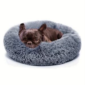 개를 위한 진정한 강아지 침대, 세탁 가능한 고급 안티스립 방수 무음 베이스, 따뜻하고 아늑한 부드러운 반원형 애완동물 침대