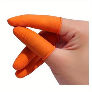 100pcs, 재사용 가능한 안전한 손가락 보호용 고무 손가락 커버 세트 - 내마모성 및 방전 방지 손가락 팁 보호 장갑