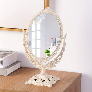 레트로 스타일의 더블 사이드 거울, 회전하는 화장대 거울, 침실 책상 프린세스 거울