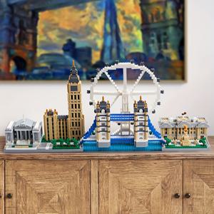 런던 타워 브릿지 건물 블록 3430개, 대형 세계 유명 건축 모형, DIY 도시 스카이라인 장식품, 마이크로 브릭 고난도 조립 장난감, 생일 선물, 축제 선물