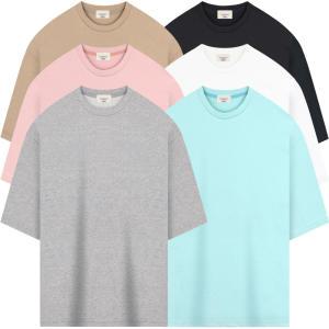 [L~5XL] 빅사이즈 오버핏 남자 7부티셔츠 반팔티 박스티 무지티 7부티 기본티 면티 단체티 남성 티셔츠