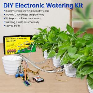 학습 교육 Keyestudio DIY 전자 급수 키트, 아두이노 프로그래밍용 자동 물 꽃, 정전식 토양 습도 센서 포