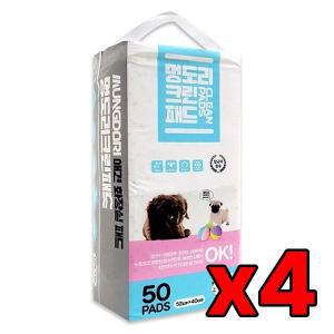멍도리 크린 패드 50매 (4개) : 강아지 배변판 화장실 매트 소변 배변 훈련