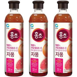 청정원 자몽 홍초 900ml x 3개 자연발효 식초음료