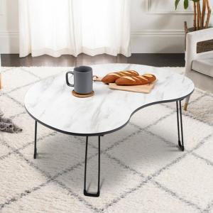 좌식 커피 테이블 접이식 마블 티테이블 사각 화이트 우드 피넛 테이블