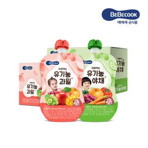[베베쿡] 처음먹는 유기농 과일 1박스+야채 1박스 (총 20팩)