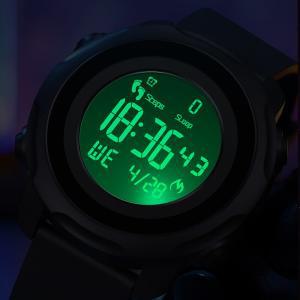 SANDA 남성용 스포츠 만보계 칼로리 50M 방수 LED 디지털 시계 군용 손목시계