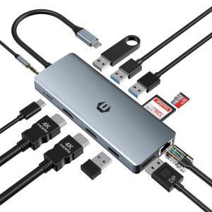 OTAITEK 12 in 1 USB C 도킹 스테이션 HUB 트리플 디스플레이 듀얼 HDMI 멀티포트 어댑터 DP 이더넷 100W P