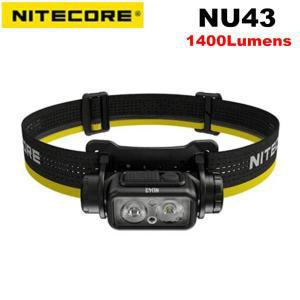 NITECORE NU43 램프 경량 USB-C 충전식 , 화이트 레드 라이트, 야외 캠핑 내장 3400mAh 배터리