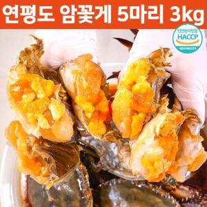 국내산 연평도 암꽃게 간장게장 5마리 3kg 알배기 꽃게장 밥도둑 반찬