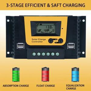 태양전지패널 PWM 태양광 패널 컨트롤러 옵션 충전 PV 배터리 전압 조정기 Lifepo4 납산용 10A 20A 30A 40A