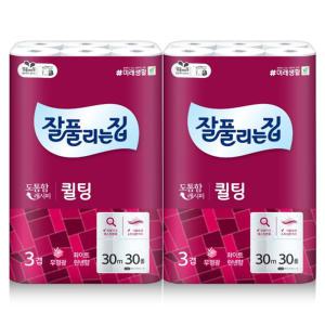 미래생활 잘풀리는집 더도톰한 퀼팅 3겹 30m 30롤 x 2팩