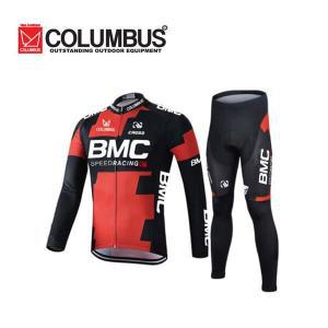 [콜럼버스] BMC CYCLING TEAMS 긴팔 남성 사이클복 상하의세트/자전거의류