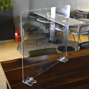 투명 반투명 아크릴 칸막이 가림막 폴리카보네이트 식당 학교 관공서 회의실 일자형 테이블 아크릴판