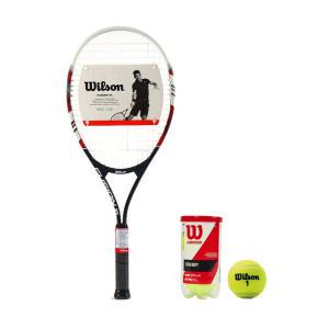 윌슨 퓨전 XL 성인입문자용 테니스 라켓 27.5in + 윌슨 챔피언쉽 테니스공(2개입) 입문자용 테니스세트
